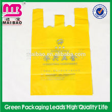 Biodegradable Supermarket Plastic T shirt Bags on Roll Custom Printed Clear C Fold HDPE